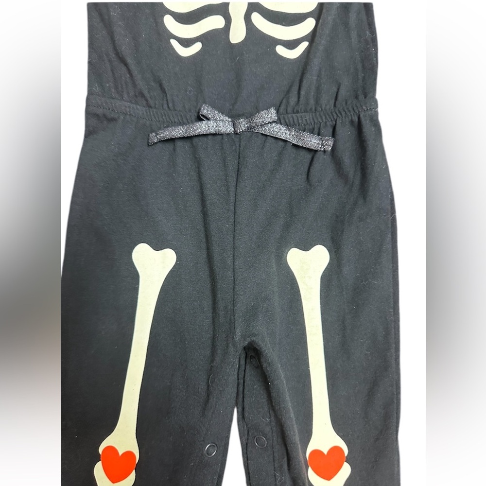 NWT Cat & Jack sleevless glow in the dark skeleton jumper Halloween size 2T - Picture 2 of 7